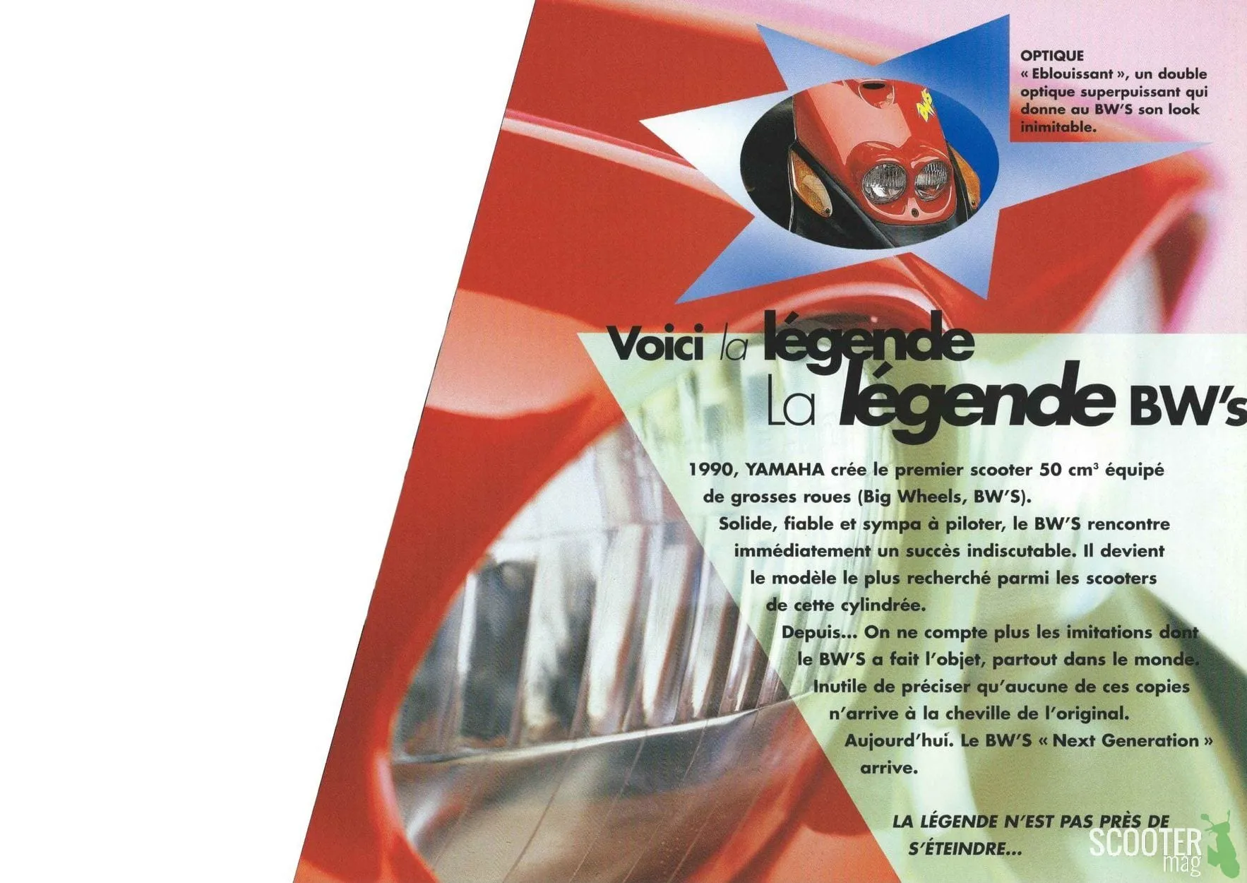 Yamaha BW’S Next Generation de 1995 – Brochure