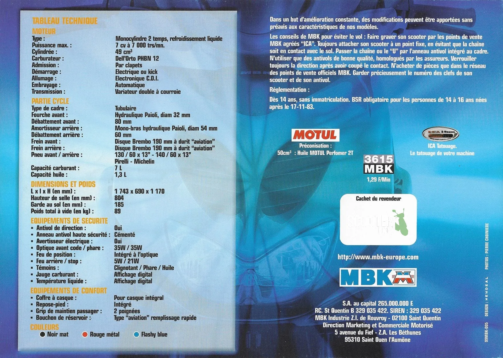 MBK Nitro 1999 – Brochure