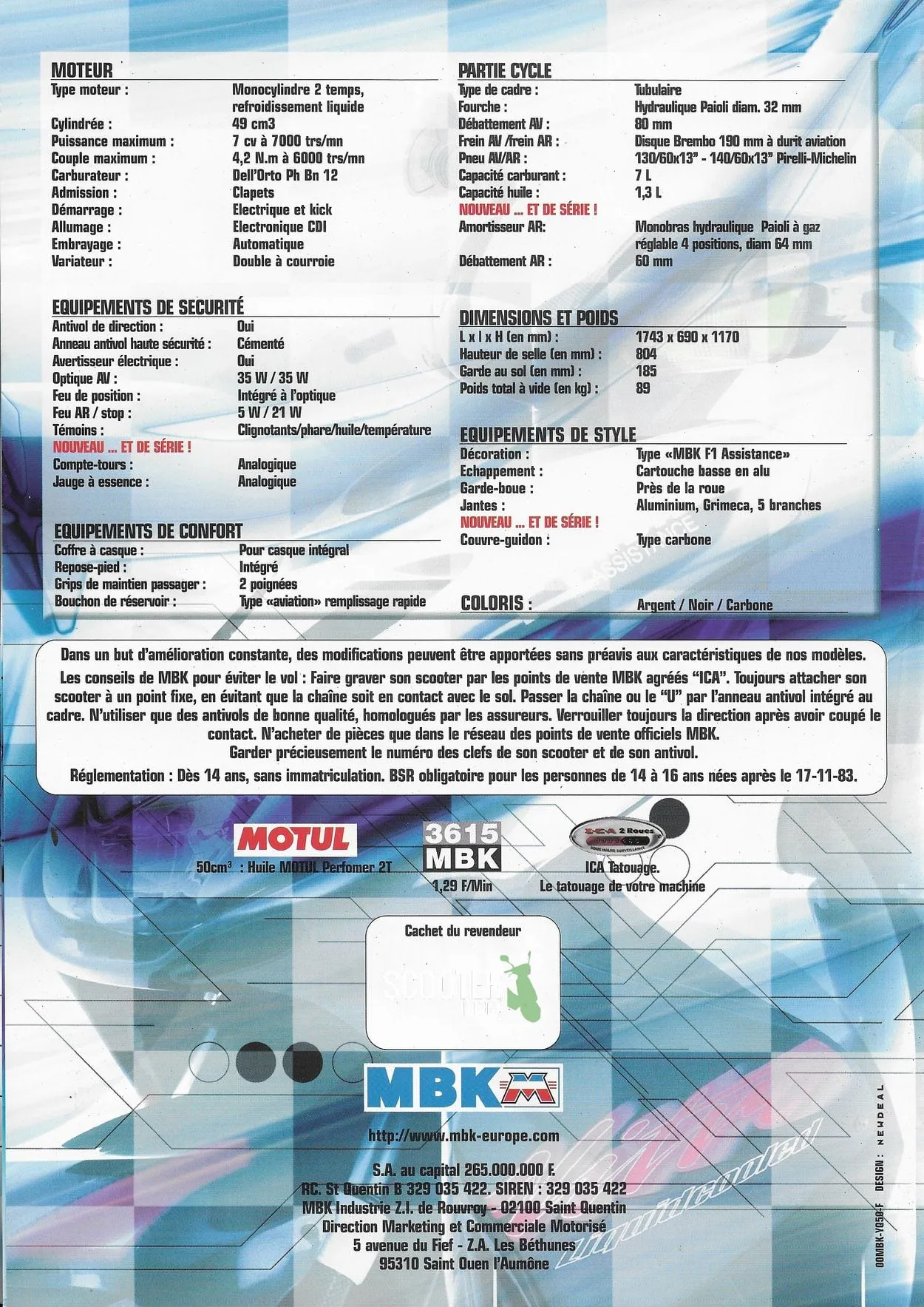 MBK Nitro F1 Assistance 2000 – Brochure
