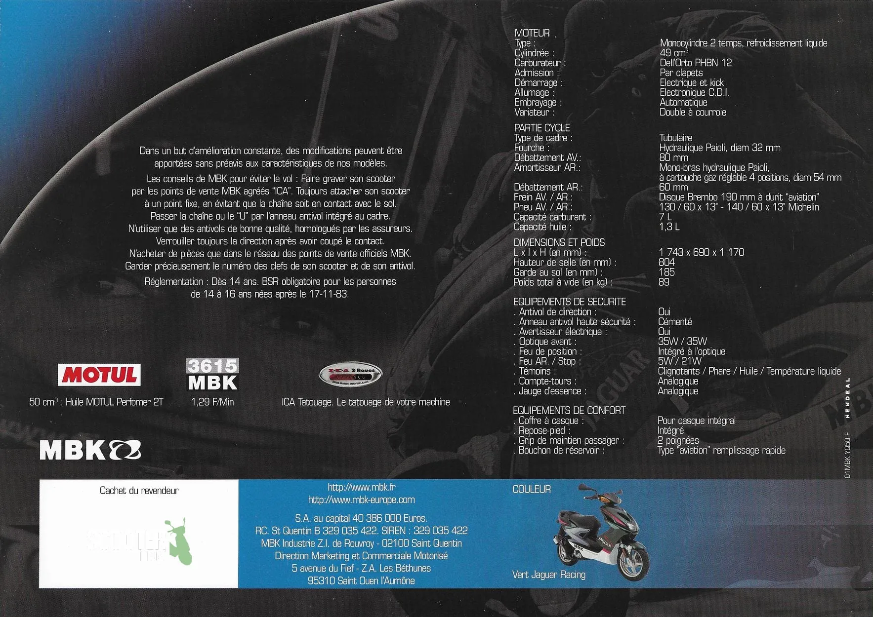 MBK Nitro Jaguar 2001 – Brochure