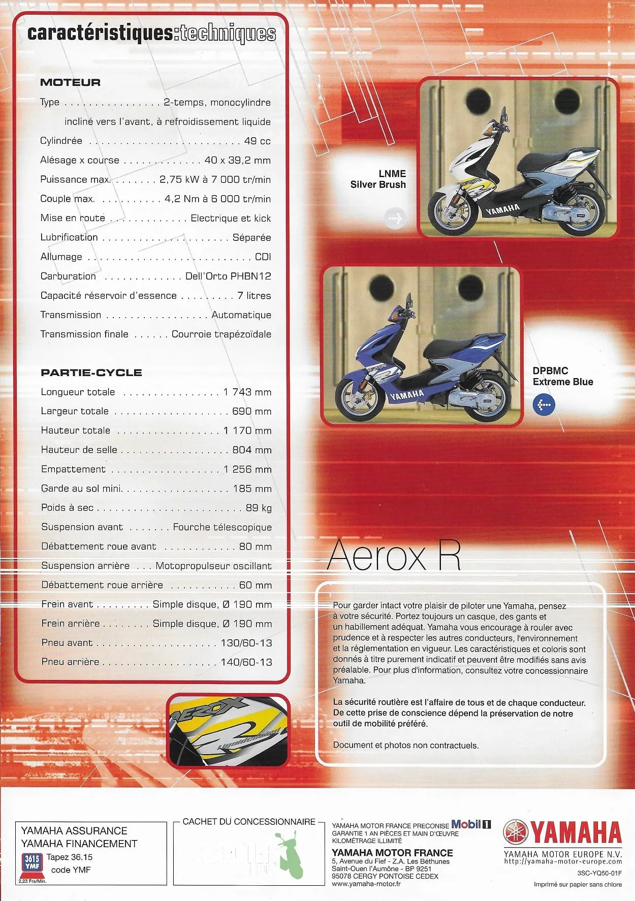 Yamaha Aerox R de 2001 – Brochure