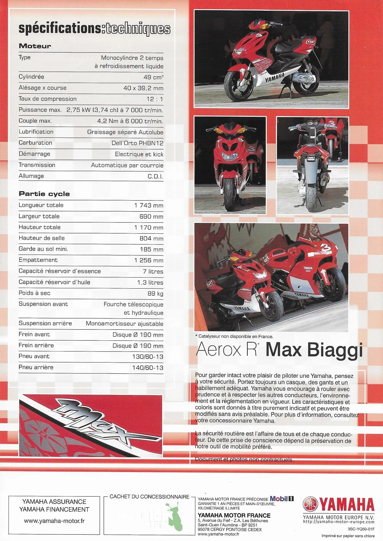 Yamaha Aerox R Max Biaggi de 2001 – Brochure