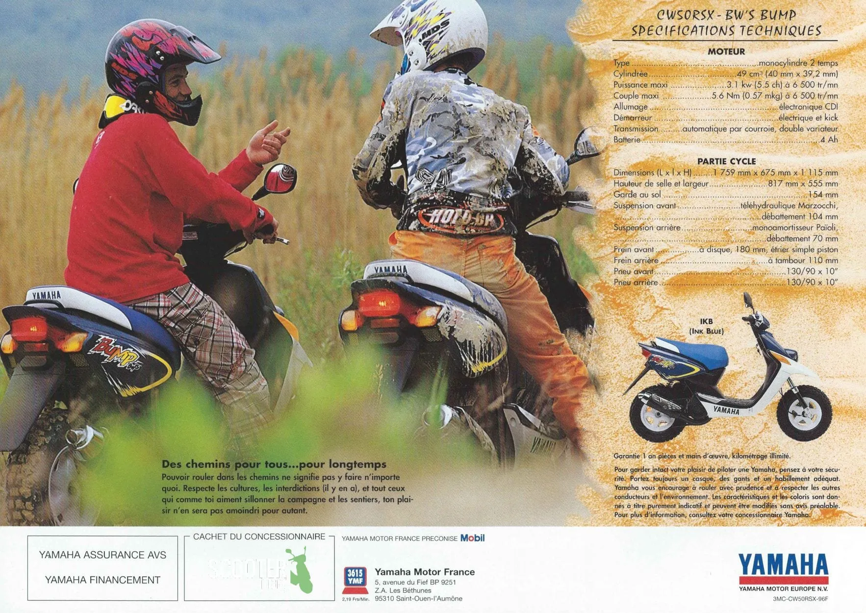 Yamaha BW’S Bump de 1996 – Brochure