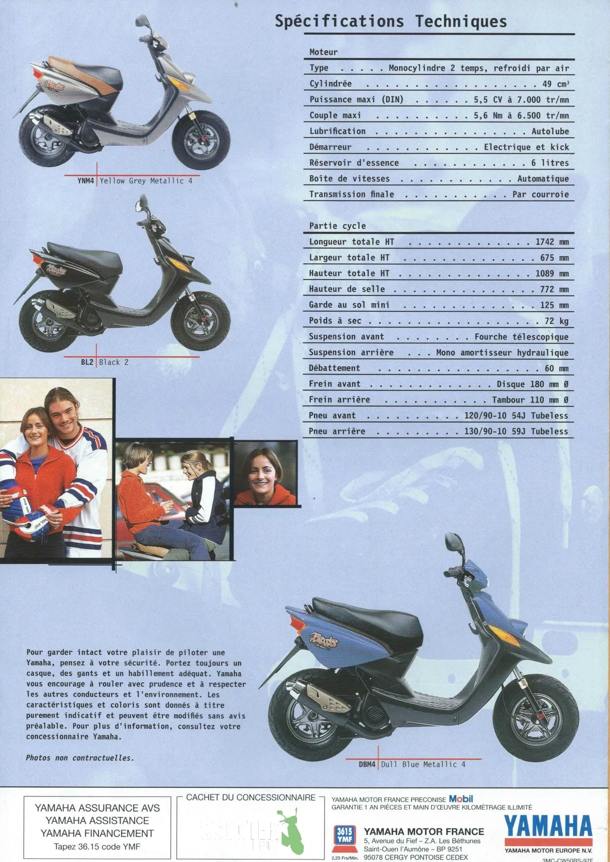 Yamaha BW’S Next Generation de 1997 – Brochure