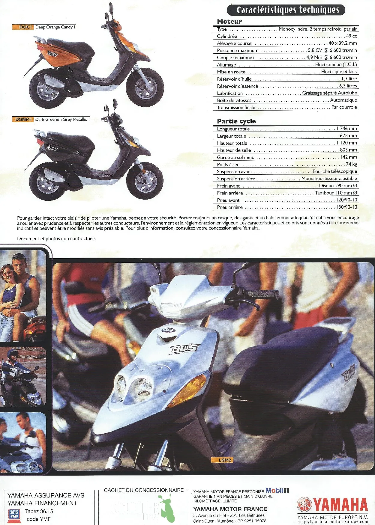 Yamaha BW’S Next Generation de 1999 – Brochure