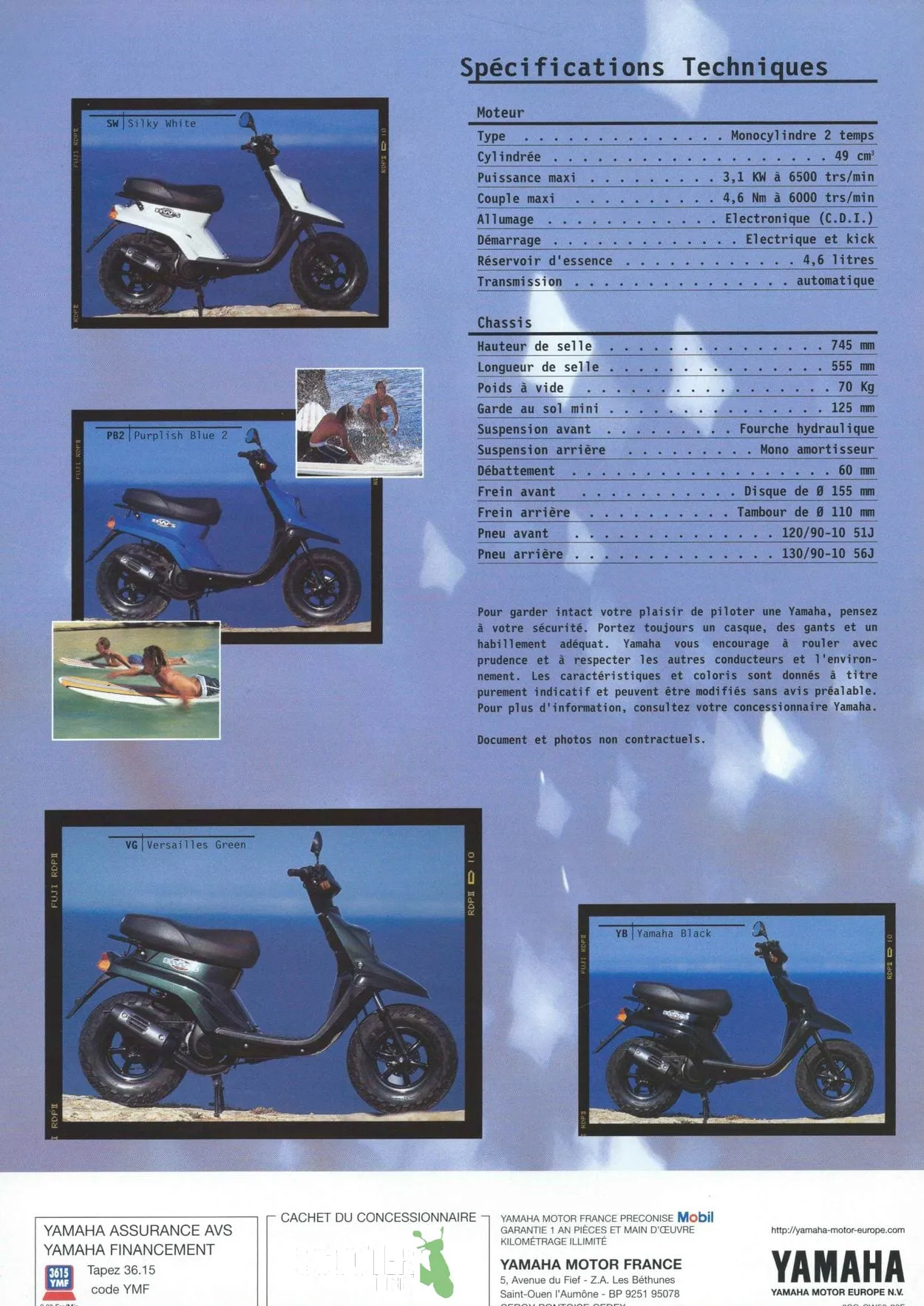 Yamaha BW’S Original de 1998 – Brochure