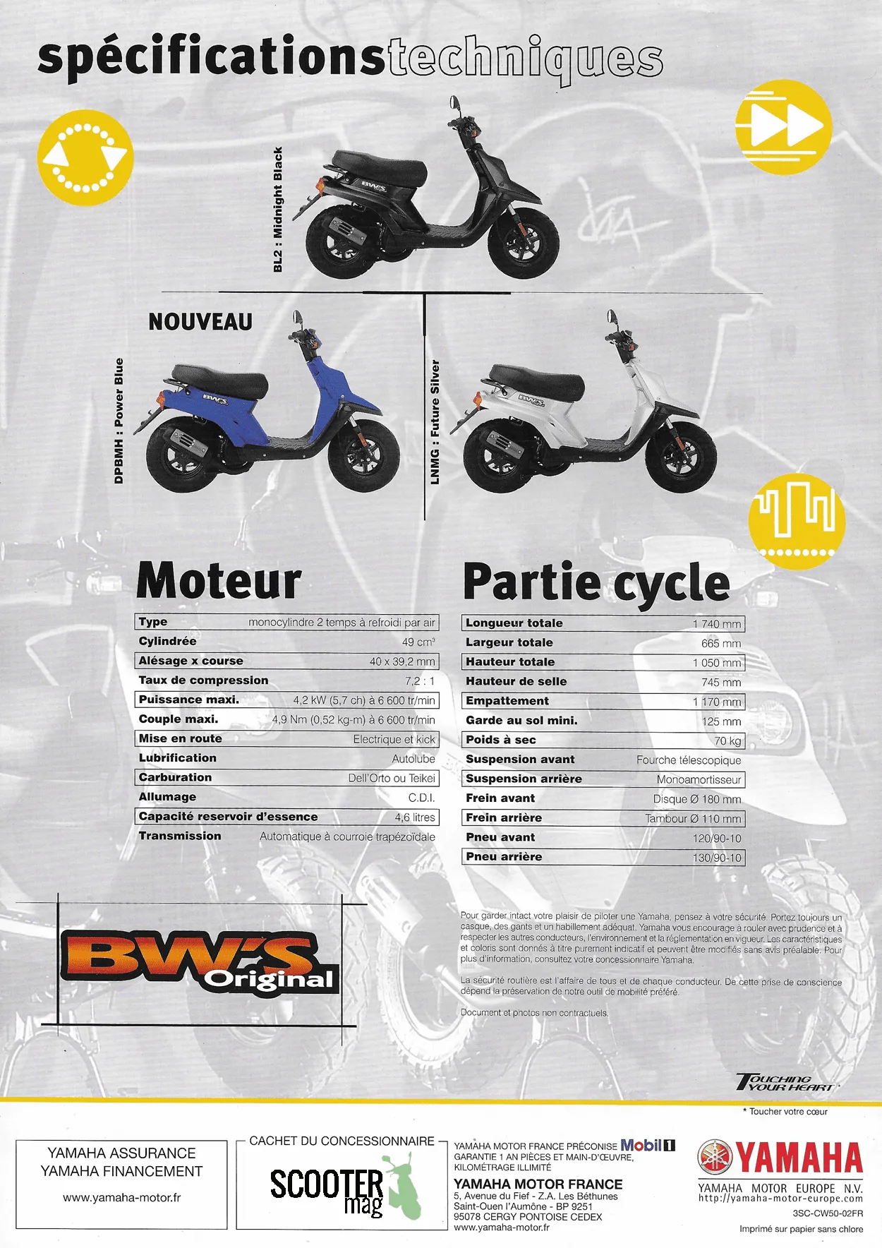 Yamaha BW’S Original de 2002 – Brochure
