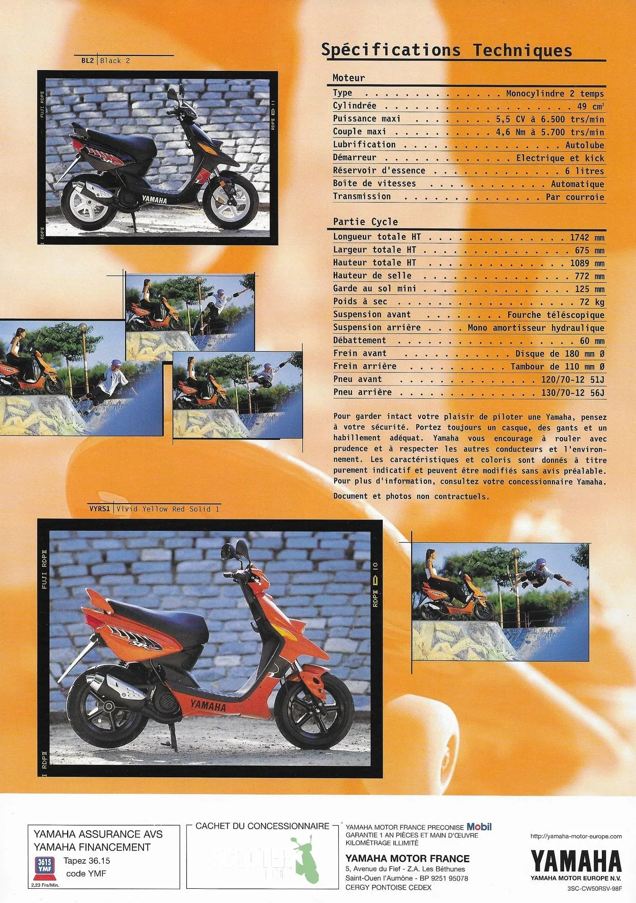 Yamaha BW’S Spy de 1998 – Brochure