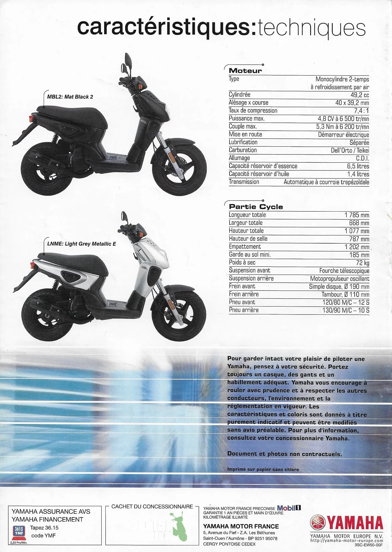 Yamaha Slider de 2000 – Brochure