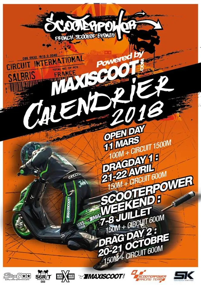 Calendrier des événements scooter 2018