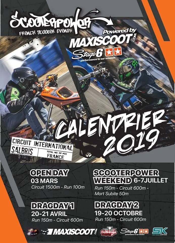 Calendrier des événements scooter 2019