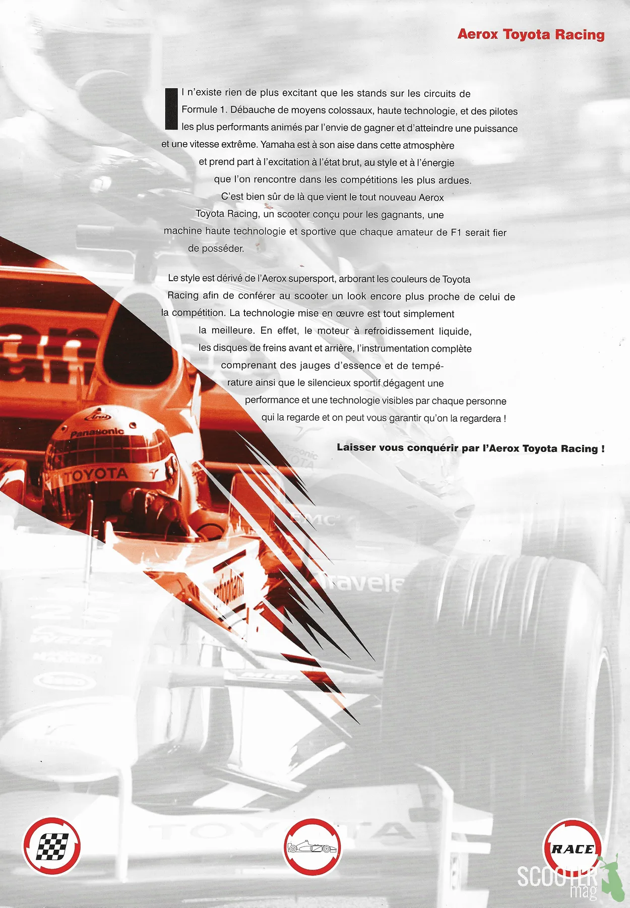 Yamaha Aerox R Toyota Racing de 2003 – Brochure