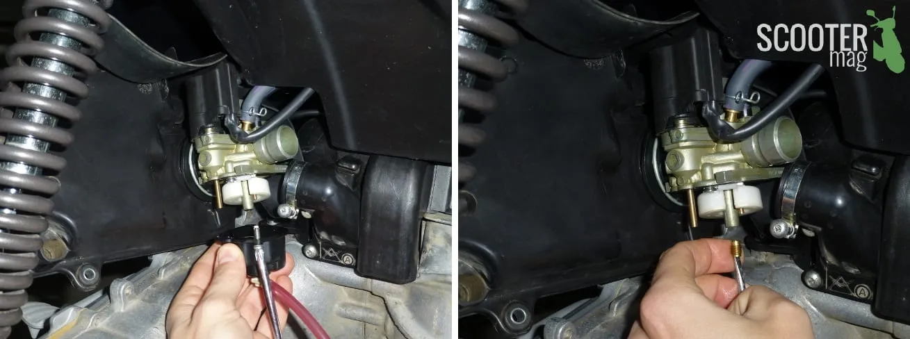 Le gicleur principal se situe sur la partie haute du carburateur