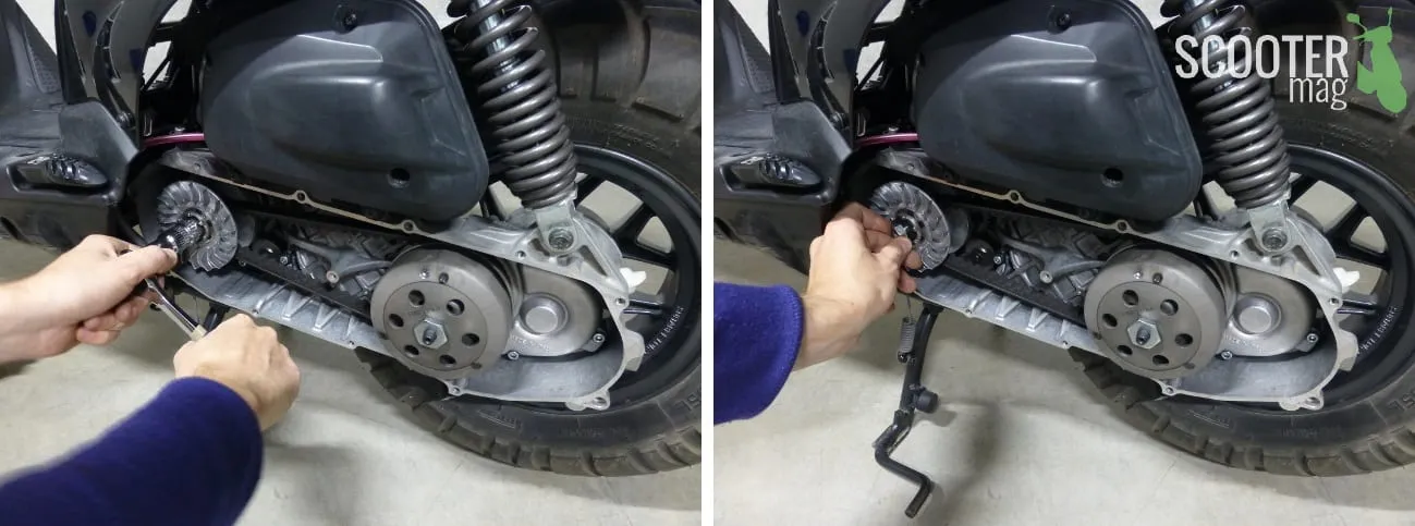 demontage-ecrou-variateur-scooter-50-booster