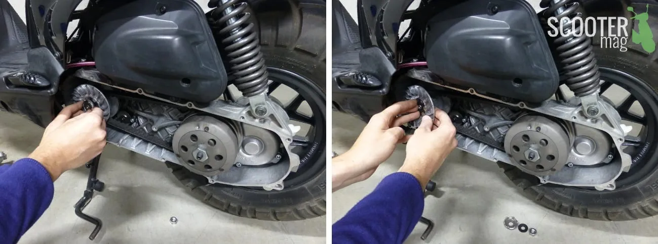 demontage-rochet-demarrage-etoile-poulie-ventilee-variateur-scooter-50-mbk
