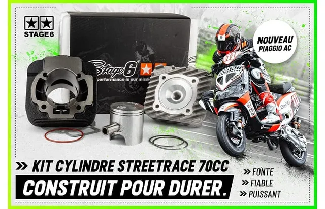 Le kit 70 cc Stage6 Streetrace 70 cc désormais disponible pour Piaggio AC