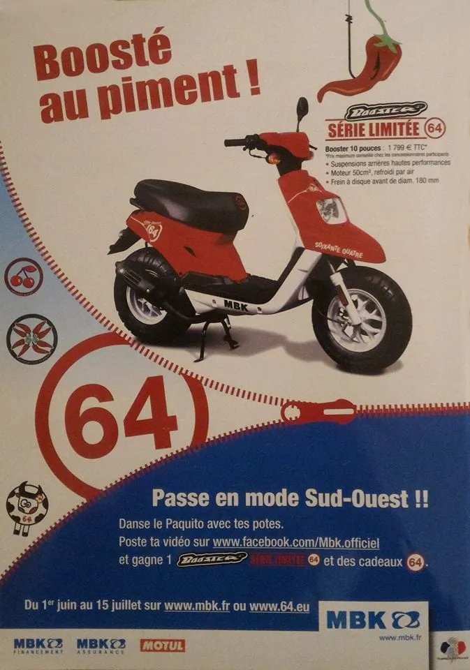 Publicités de MBK Booster et YAMAHA BW’s