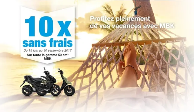 Achetez votre scooter MBK en 10 fois sans frais !