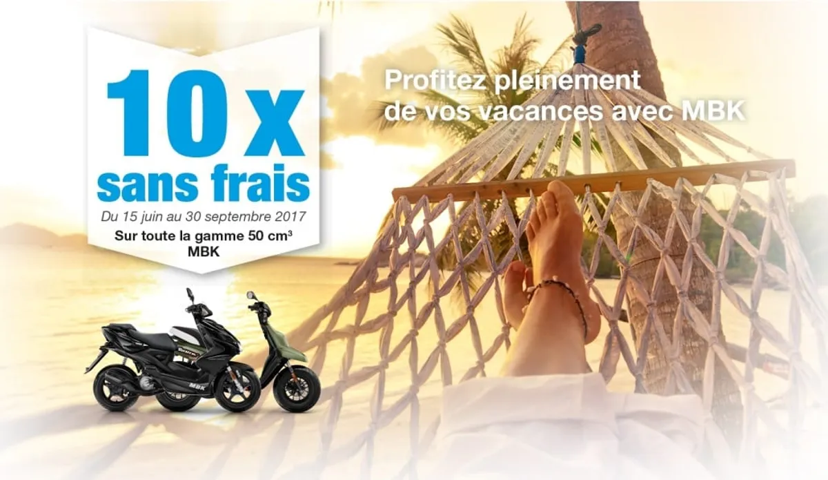 Achetez votre scooter MBK en 10 fois sans frais !