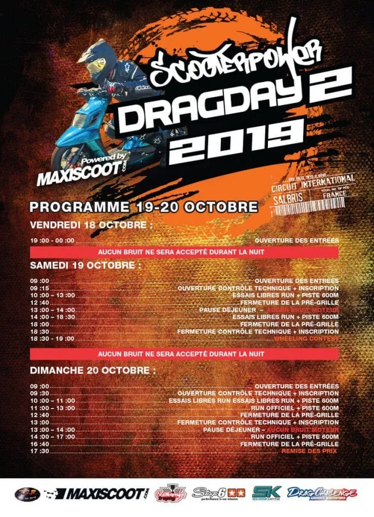 ScooterPower Drag Day #2 2019 : RDV les 19 & 20 octobre !