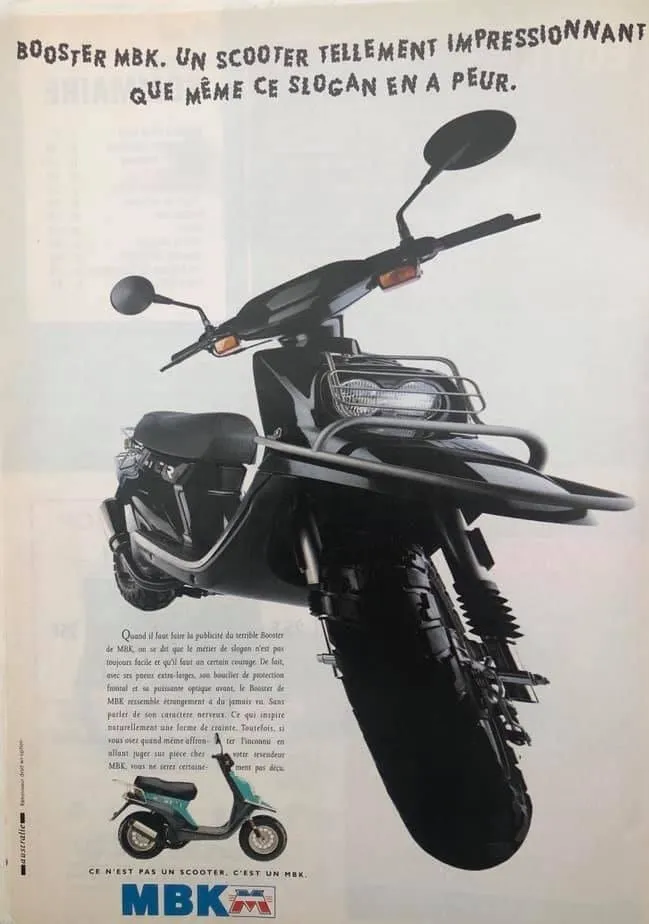 Publicités de MBK Booster et YAMAHA BW’s