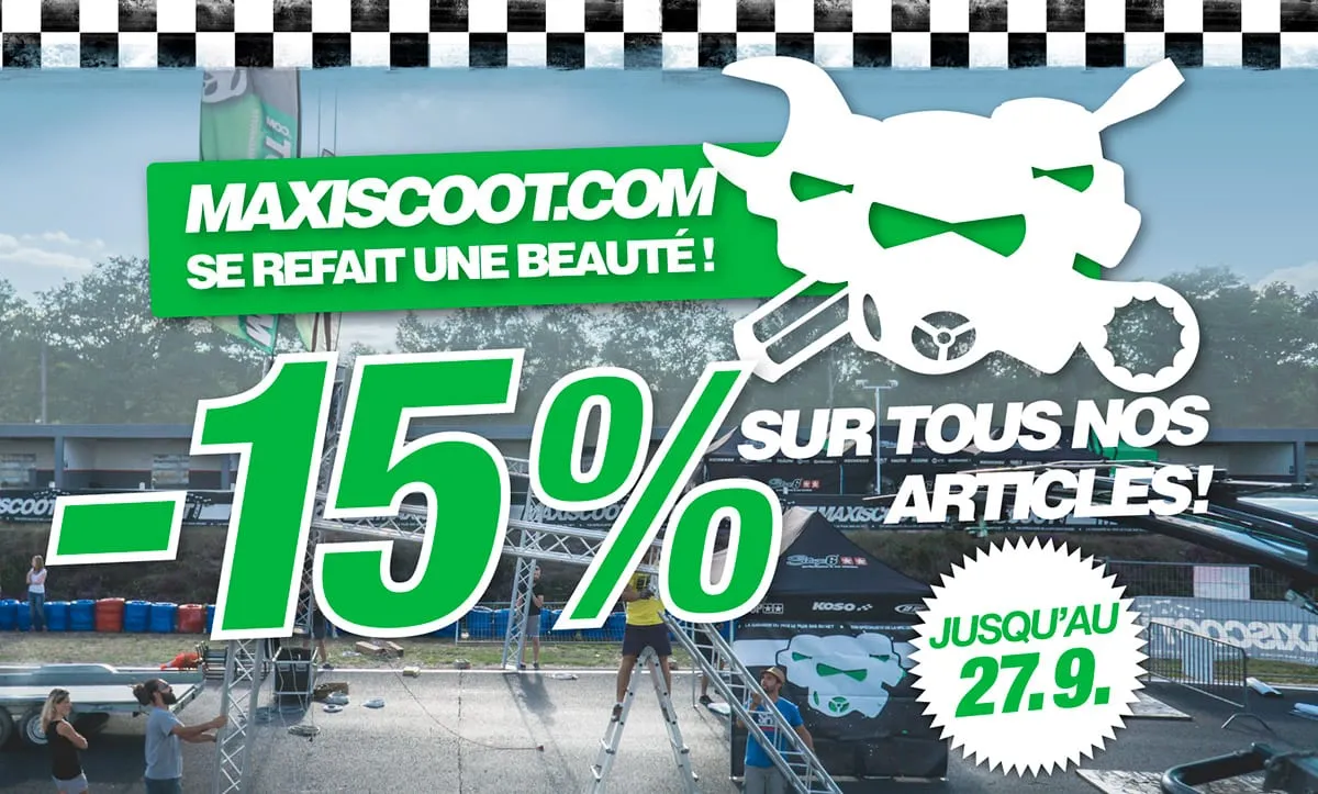 -15 % sur le shop Maxiscoot jusqu’au 27 septembre !